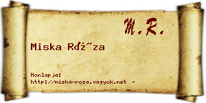 Miska Róza névjegykártya